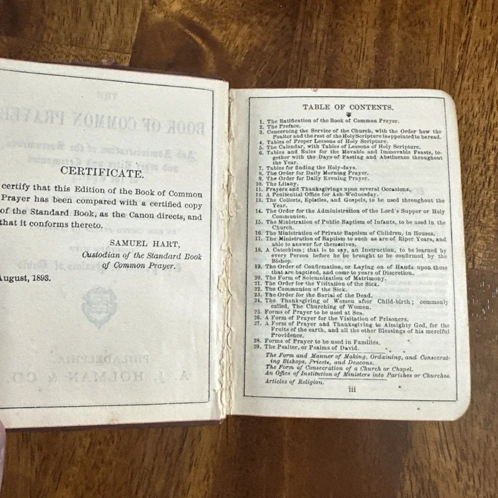 Pocket BOOK OF COMMON PRAYER 1898 Printing